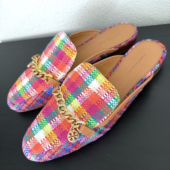 Tory Burch Shoes - “Like new” Tory Burch Mini Benton Loafer Slide with Charm Flats Mule Multicolor